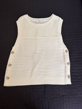 Banana Republic Cream Crochet Sweater Top